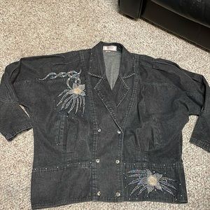 Vintage beaded/studded denim jacket